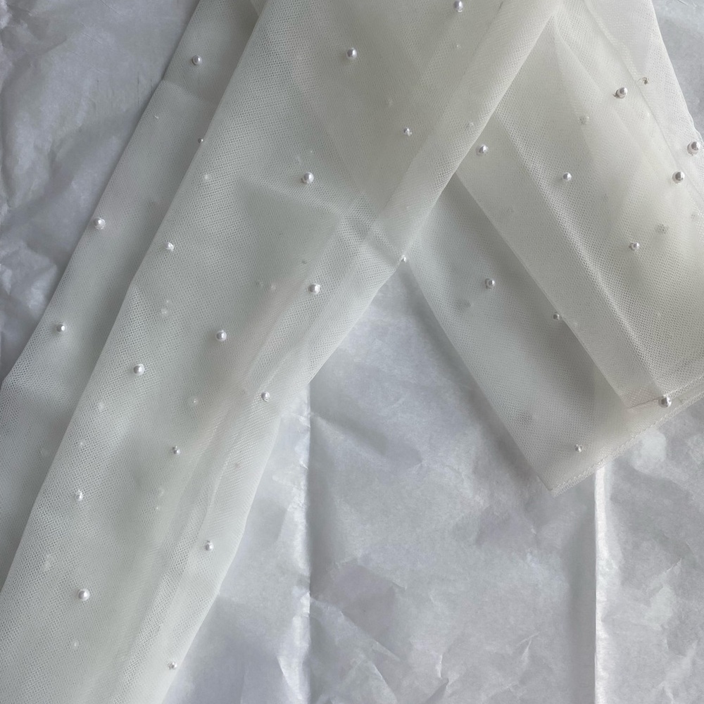 Sheer Pearl-Embellished Bridal Sleeves